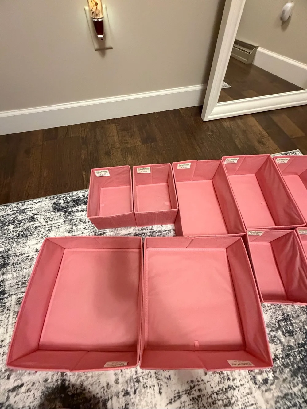 Amazon Pink Fabric Drawer Organizer Set - 10 Piece